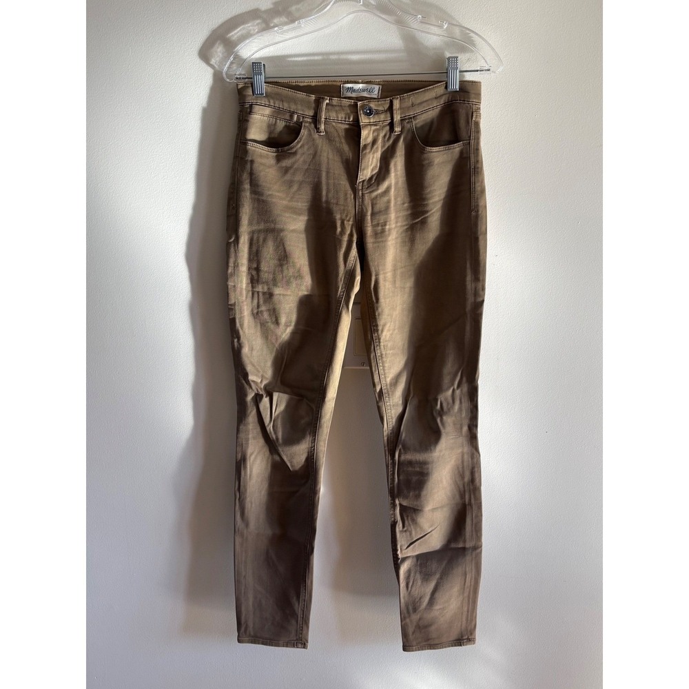 Madewell Skinny Pants Womens Dark Khaki Stretch Cotton Blend Size 27 - Picture 1 of 5